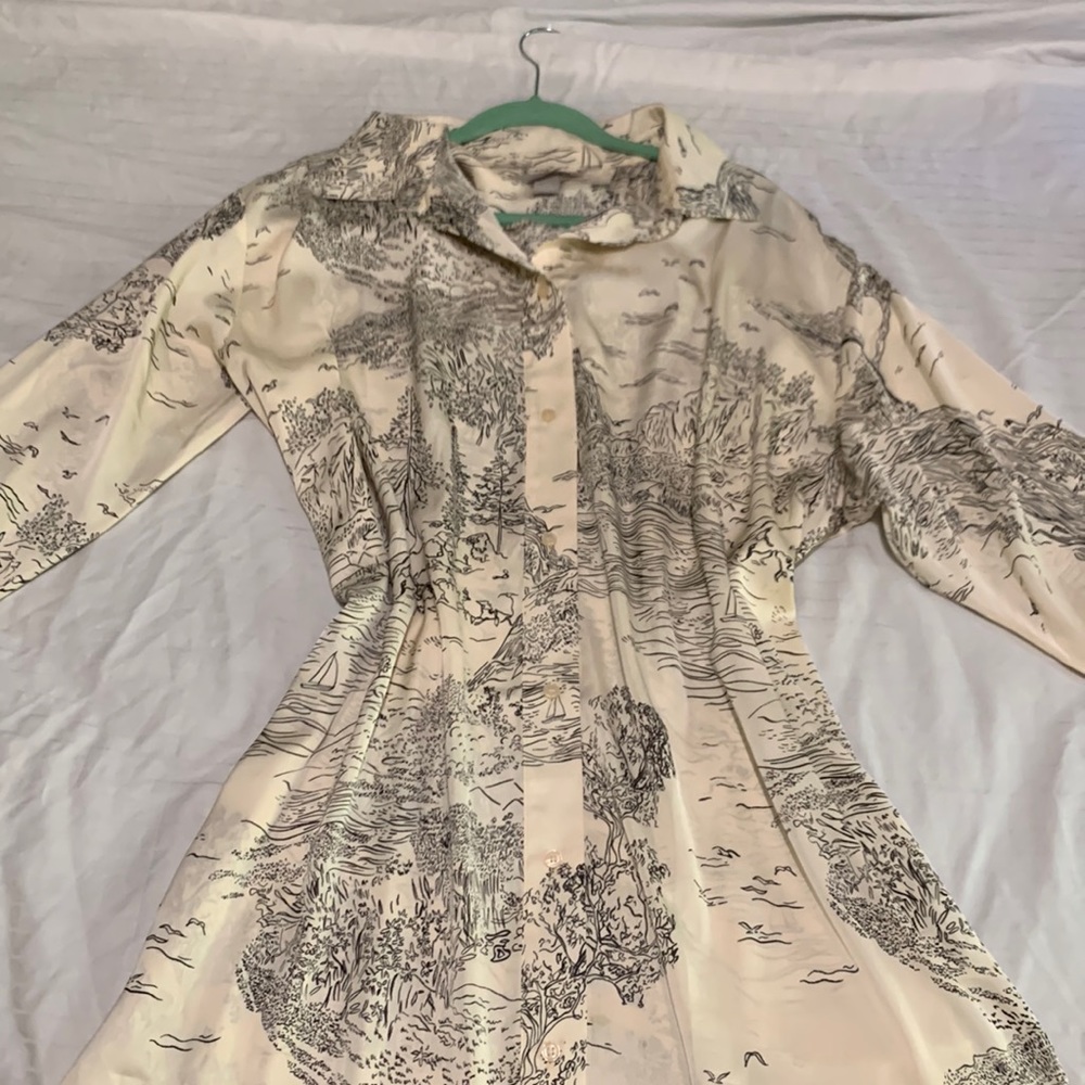 H&M silky shirt dress.